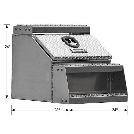 24x28x24 Inch Heavy Duty Diamond Tread Aluminum Step Box