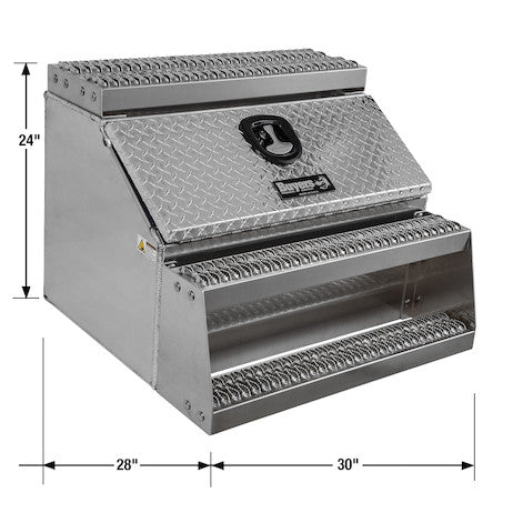 24x28x30 Inch Heavy Duty Diamond Tread Aluminum Step Box