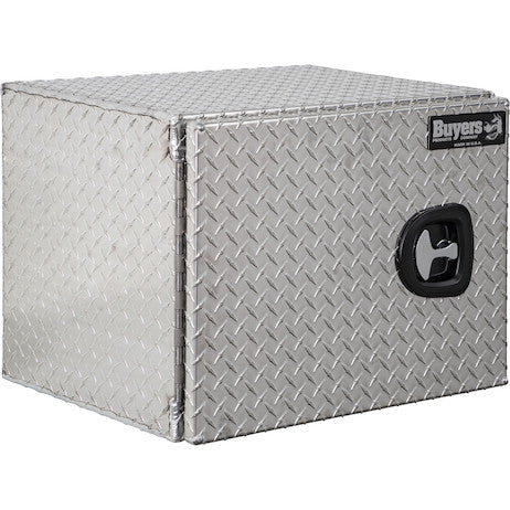 18x18x24 Inch Diamond Tread Aluminum Underbody Truck Box - Single Barn Door, Compression Latch