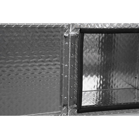 18x18x24 Inch Diamond Tread Aluminum Underbody Truck Box - Single Barn Door, Compression Latch