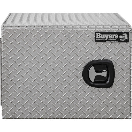 18x18x24 Inch Diamond Tread Aluminum Underbody Truck Box - Single Barn Door, Compression Latch
