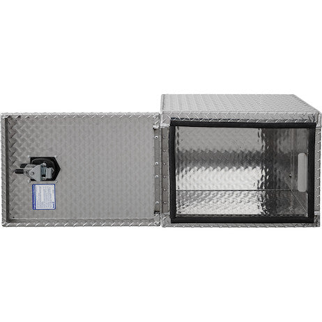 18x18x24 Inch Diamond Tread Aluminum Underbody Truck Box - Single Barn Door, Compression Latch