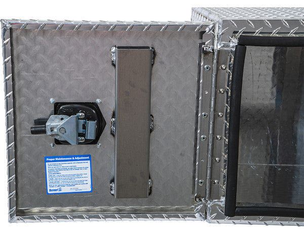 24x24x24 Inch Diamond Tread Aluminum Underbody Truck Box - Single Barn Door, Compression Latch