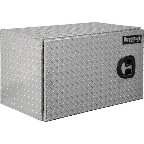 18x18x30 Inch Diamond Tread Aluminum Underbody Truck Box - Single Barn Door, Compression Latch