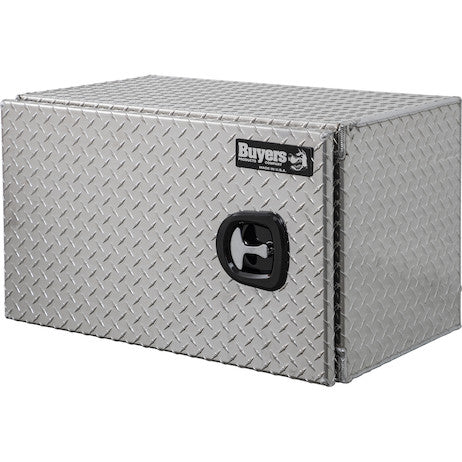 18x18x30 Inch Diamond Tread Aluminum Underbody Truck Box - Single Barn Door, Compression Latch