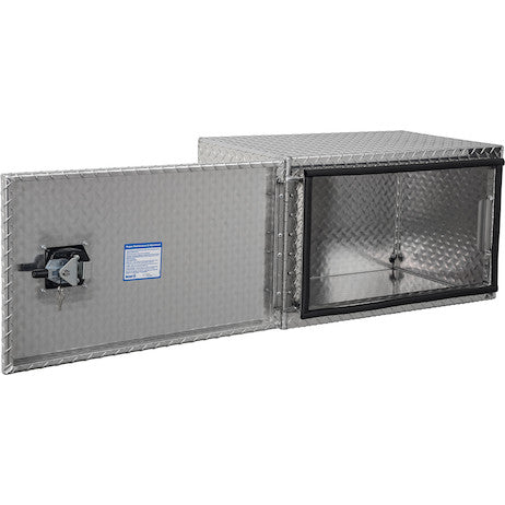 18x18x30 Inch Diamond Tread Aluminum Underbody Truck Box - Single Barn Door, Compression Latch