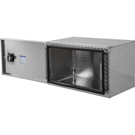18x18x30 Inch Diamond Tread Aluminum Underbody Truck Box - Single Barn Door, Compression Latch