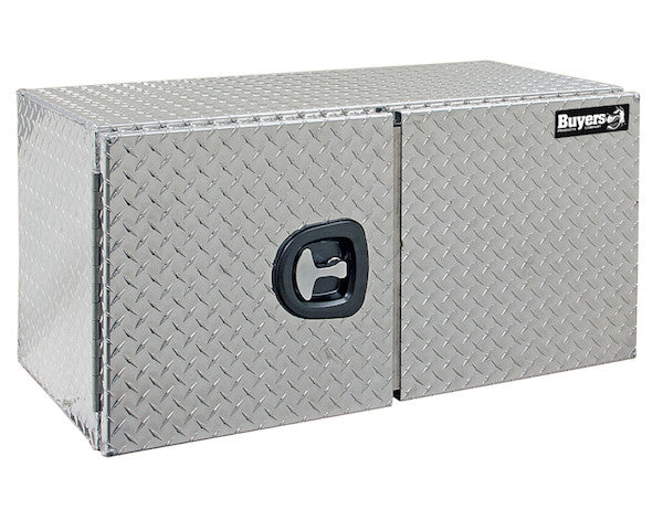 24x24x30 Inch Diamond Tread Aluminum Underbody Truck Box - Single Barn Door, Compression Latch