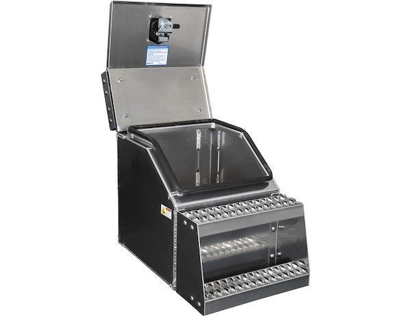Heavy Duty Smooth Aluminum WideOpen??? Step Boxes for Semi Trucks - 18 Inch Width