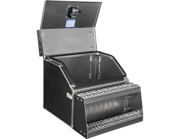 Heavy Duty Smooth Aluminum WideOpen??? Step Boxes for Semi Trucks - 24 Inch Width