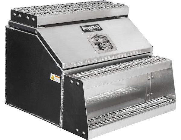 Heavy Duty Smooth Aluminum WideOpen??? Step Boxes for Semi Trucks - 30 Inch Width