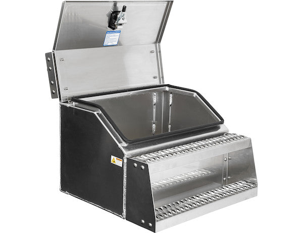 Heavy Duty Smooth Aluminum WideOpen??? Step Boxes for Semi Trucks - 30 Inch Width