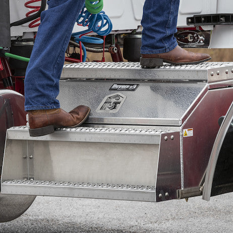 Heavy Duty Smooth Aluminum WideOpen??? Step Boxes for Semi Trucks - 36 Inch Width 