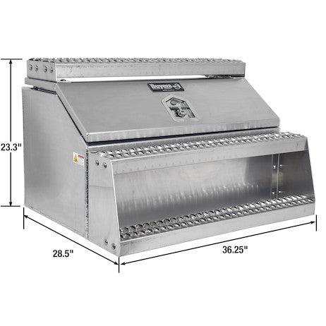 Heavy Duty Smooth Aluminum WideOpen??? Step Boxes for Semi Trucks - 36 Inch Width 