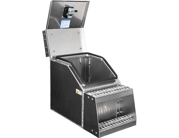 Heavy Duty Smooth Aluminum WideOpen??? Step Boxes for Semi Trucks - 16 Inch Width