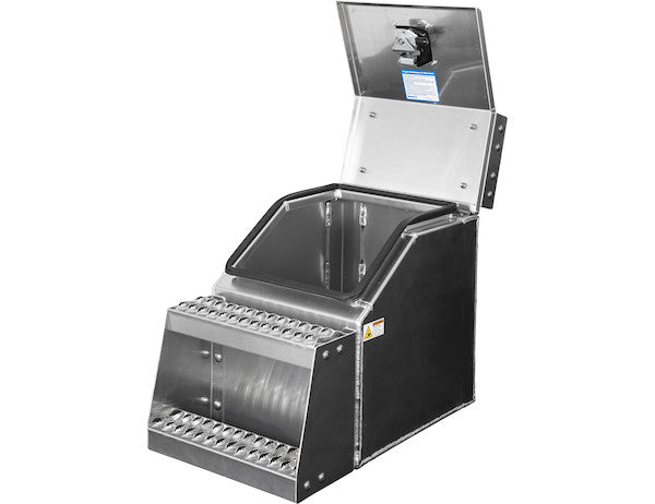 Heavy Duty Smooth Aluminum WideOpen??? Step Boxes for Semi Trucks - 16 Inch Width