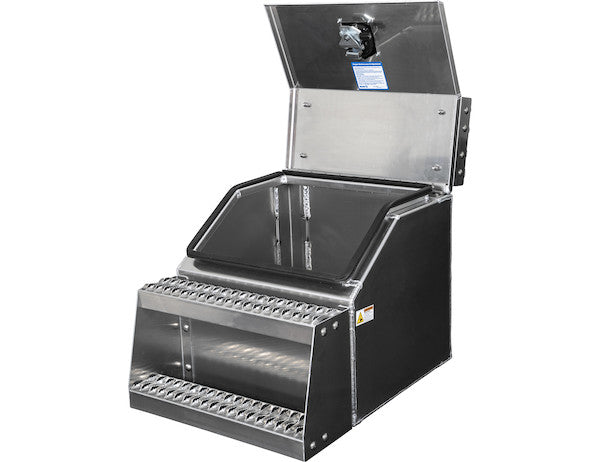 Heavy Duty Smooth Aluminum WideOpen??? Step Boxes for Semi Trucks - 22 Inch Width