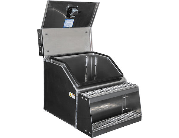 Heavy Duty Smooth Aluminum WideOpen??? Step Boxes for Semi Trucks - 22 Inch Width