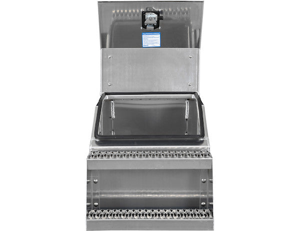Heavy Duty Smooth Aluminum WideOpen??? Step Boxes for Semi Trucks - 22 Inch Width