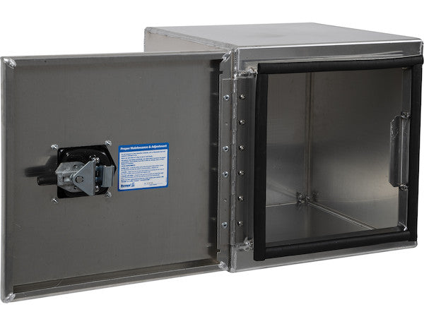 18x18x18 Inch Smooth Aluminum Underbody Truck Tool Box - Single Barn Door, Compression Latch