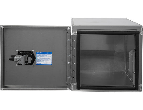 18x18x18 Inch Smooth Aluminum Underbody Truck Tool Box - Single Barn Door, Compression Latch