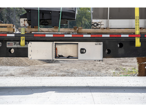 18x18x18 Inch Smooth Aluminum Underbody Truck Tool Box - Single Barn Door, Compression Latch