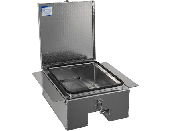 12x24x22 Inch Diamond Tread Aluminum In-Frame Truck Tool Box with Notched Bottom