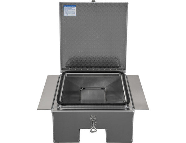 12x24x22 Inch Diamond Tread Aluminum In-Frame Truck Tool Box with Notched Bottom