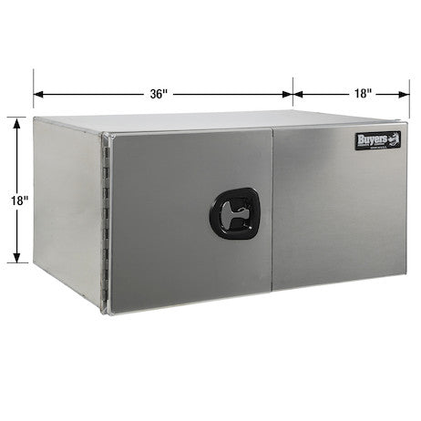 18x18x36 Inch Pro Series Smooth Aluminum Underbody Truck Box - Double Barn Door, 3-Point Compression Latch