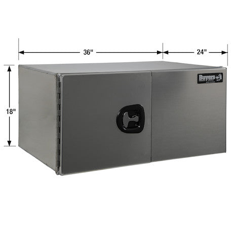 18x24x36 Inch Pro Series Smooth Aluminum Underbody Truck Box - Double Barn Door,??3-Point Compression Latch
