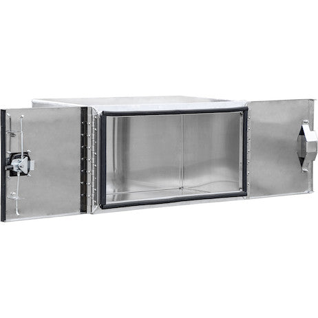 1705585 - 24x24x60 Inch Pro Series Smooth Aluminum Barn Door Underbody Truck Tool Series with Stainless Steel Doors - Double Barn Door, 3-point Compression Latch