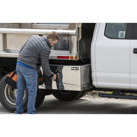 18x18x48 Inch Pro Series Smooth Aluminum Barn Door Underbody Truck Tool Series with Stainless Steel Doors - Double Barn Door, 3-point Compression Latch