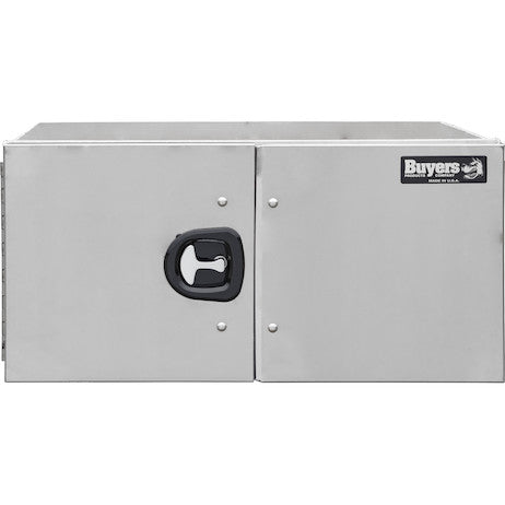 18x18x60 Inch Pro Series Smooth Aluminum Barn Door Underbody Truck Tool Series with Stainless Steel Doors - Double Barn Door, 3-point Compression Latch