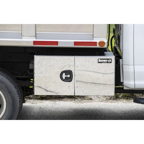 18x18x60 Inch Pro Series Smooth Aluminum Barn Door Underbody Truck Tool Series with Stainless Steel Doors - Double Barn Door, 3-point Compression Latch