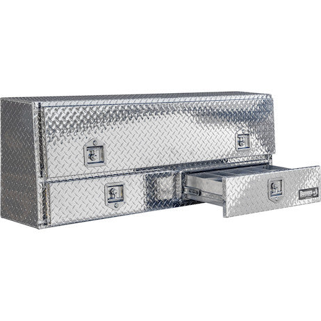 21x13x60 Inch Diamond Tread Aluminum Pick-Up Truck Contractor With Lower Drawers Topsider