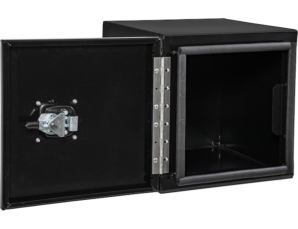 18x18x48 Inch Black Smooth Aluminum Underbody Truck Tool Box - Double Barn Door, 3-Point Compression Latch