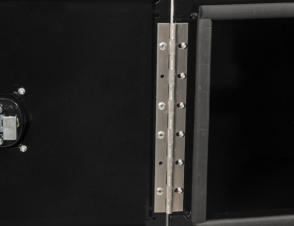18x18x48 Inch Black Smooth Aluminum Underbody Truck Tool Box - Double Barn Door, 3-Point Compression Latch