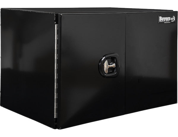 18x18x48 Inch Black Smooth Aluminum Underbody Truck Tool Box - Double Barn Door, 3-Point Compression Latch