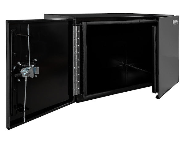 18x18x48 Inch Black Smooth Aluminum Underbody Truck Tool Box - Double Barn Door, 3-Point Compression Latch