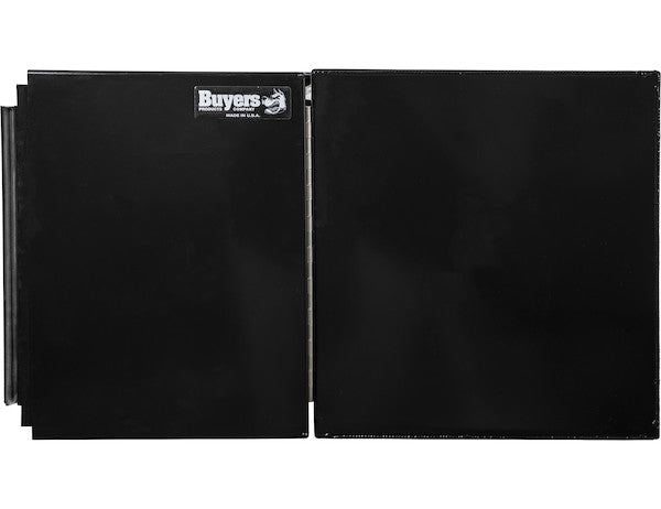 18x18x48 Inch Black Smooth Aluminum Underbody Truck Tool Box - Double Barn Door, 3-Point Compression Latch