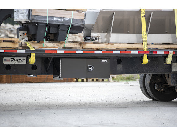 18x24x36 Inch Pro Series Black Smooth Aluminum Underbody Truck Box with Barn Door - Double Barn Door, 3-point Compression Latch