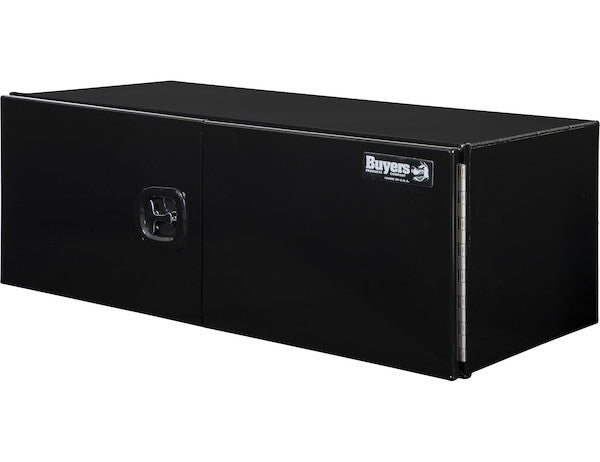 18x24x48 Inch Pro Series Black Smooth Aluminum Underbody Truck Box with Barn Door - Double Barn Door, 3-point Compression Latch
