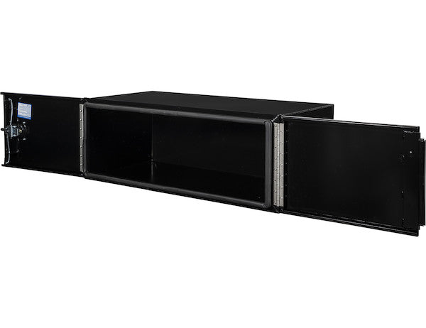 18x24x36 Inch Pro Series Black Smooth Aluminum Underbody Truck Box with Barn Door - Double Barn Door, 3-point Compression Latch