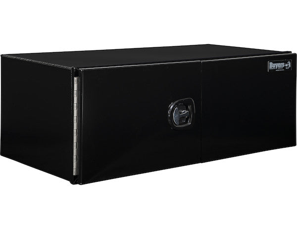 18x24x48 Inch Pro Series Black Smooth Aluminum Underbody Truck Box with Barn Door - Double Barn Door, 3-point Compression Latch