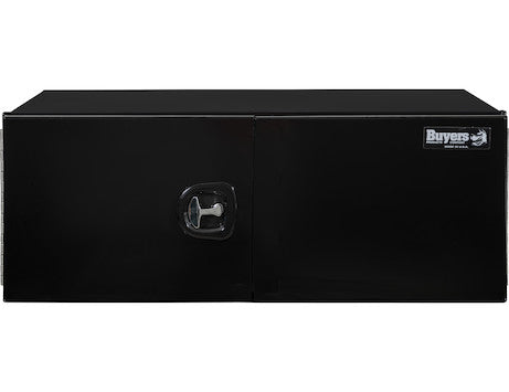 1705930 - 18x24x60 Inch Pro Series Black Smooth Aluminum Underbody Truck Box with Barn Door - Double Barn Door, 3-point Compression Latch