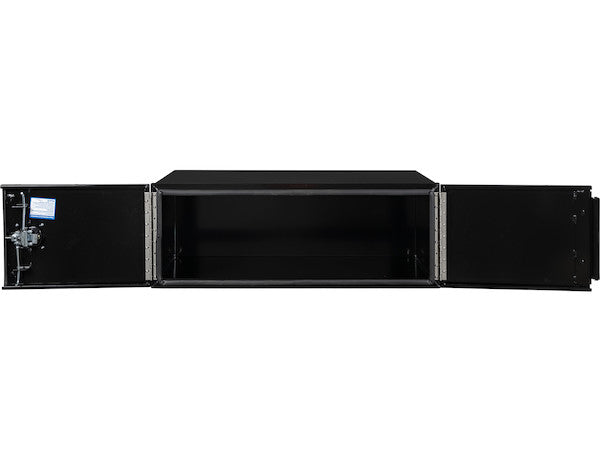 18x24x48 Inch Pro Series Black Smooth Aluminum Underbody Truck Box with Barn Door - Double Barn Door, 3-point Compression Latch