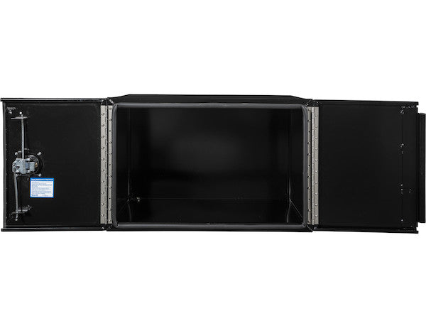 24x24x60 Inch Pro Series Black Smooth Aluminum Underbody Truck Box with Barn Door - Double Barn Door, 3-point Compression Latch