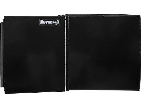 24x24x36 Inch Pro Series Black Smooth Aluminum Underbody Truck Box with Barn Door - Double Barn Door, 3-point Compression Latch