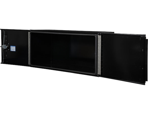 24x24x48 Inch Pro Series Black Smooth Aluminum Underbody Truck Box with Barn Door - Double Barn Door, 3-point Compression Latch