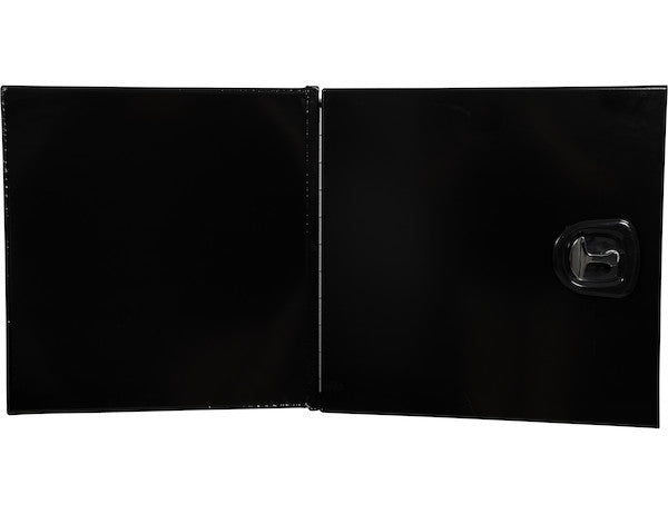 24x24x48 Inch Pro Series Black Smooth Aluminum Underbody Truck Box with Barn Door - Double Barn Door, 3-point Compression Latch